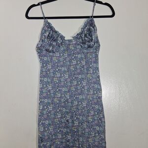 Frankie's Bikinis Floral Pajama Dress - Blue and Purple